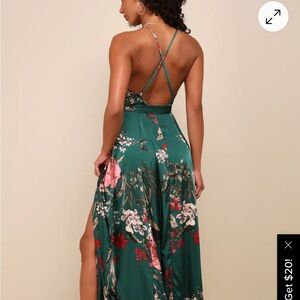 Elegant Backless Floral Dress